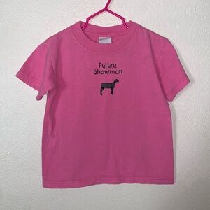 Anvil Youth XS Future Showman Dog Show Short Sleeve Shirt Pink